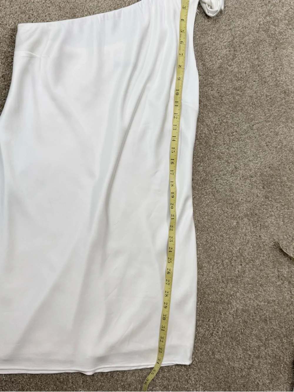 Abercrombie & Fitch One-Shoulder White Fringe-Scarf Cocktail Club Wedding Dress - Picture 8 of 14